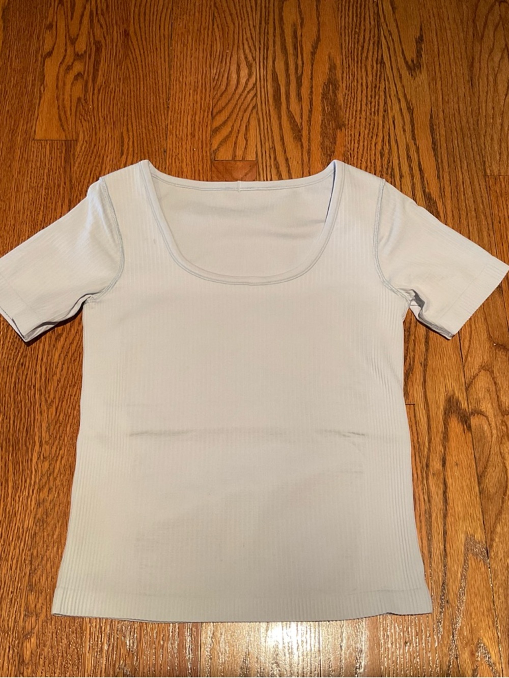 Lululemon Ebb to Street Tank Size 8 Light Blue Ribbed Scoop Neck Fitted Bra